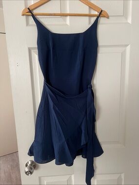 Navy blue wrap dress